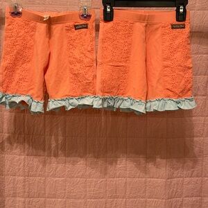 Matilda Jane Orange Eyelet Women's Shorts with Blue Trim perfect for twins!